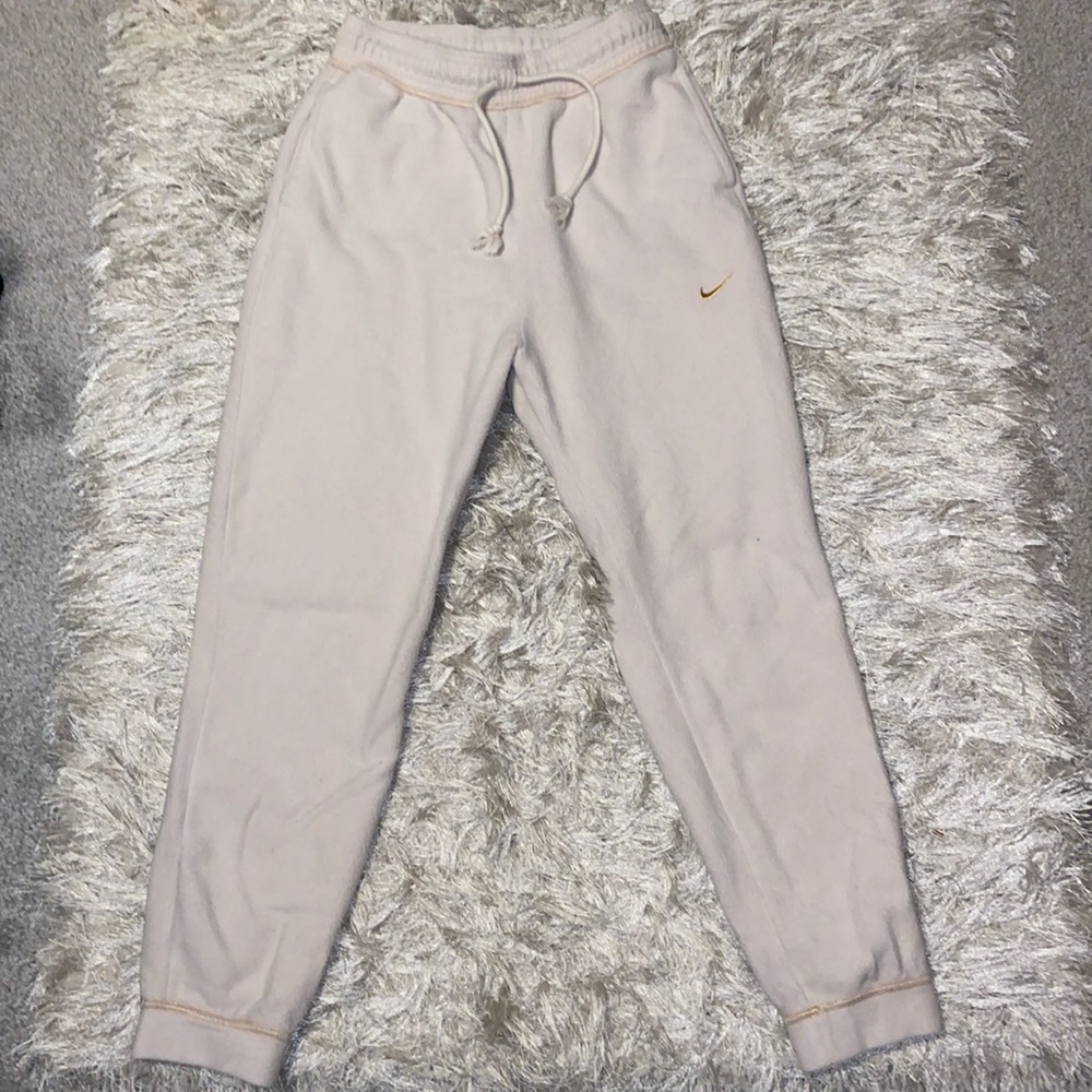 Nike small cream colored soft sweat pants